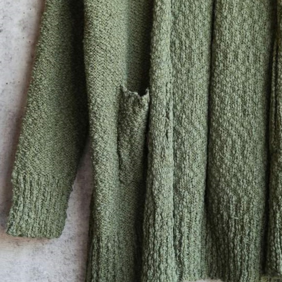 'DALIAH' Olive Popcorn Cardigan - Picture 3 of 3